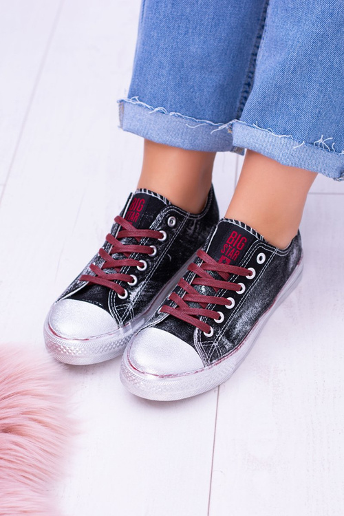 Big Star Black Silver -Plátkované tenisky BB274013