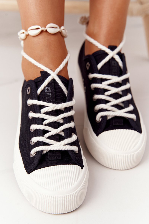 Dámske tenisky so šnúrkou Big Star FF274184 čierna