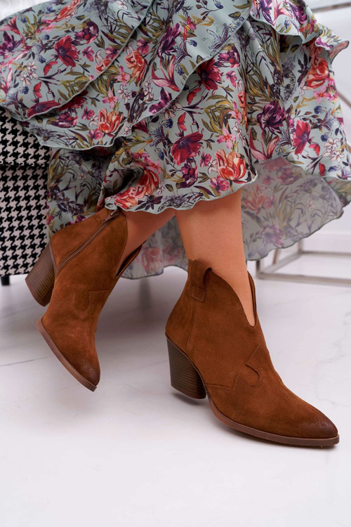 Dámské Kotníkové Boty semišové hnědé Chavai