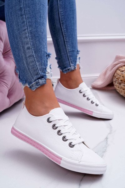 Dámske tenisky biely ružový pás Nigrid2