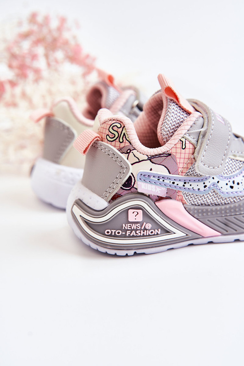 Detské ľahké športové topánky sivé snoopy