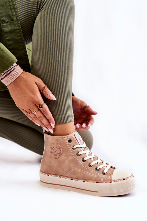 Dámské High Zateplené tenisky Cross Jeans KK2R4045C Béžové