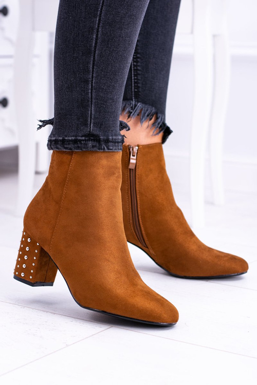 Teplé ženské kotníkové boty hnědé Jokasta