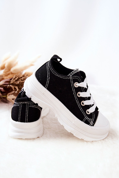 Dětské Tenisky Na Platformě Černobílý Travel Time