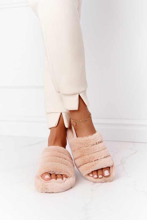 Kožušina na platforme Snowflake béžová platforma