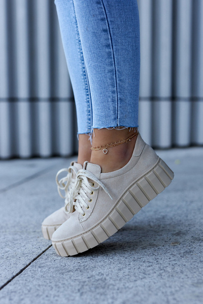 Semisove boty Brogues Lewski 3163 Světle béžové