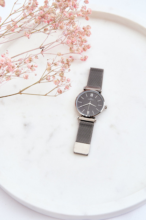 Analógové hodinky na Mesh Giorgio a Dario Silver-Black náramok