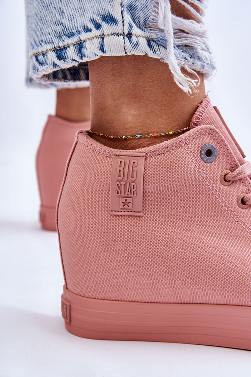 Vysoké tenisky na skrytom klinoch Big Star LL274036 Pink