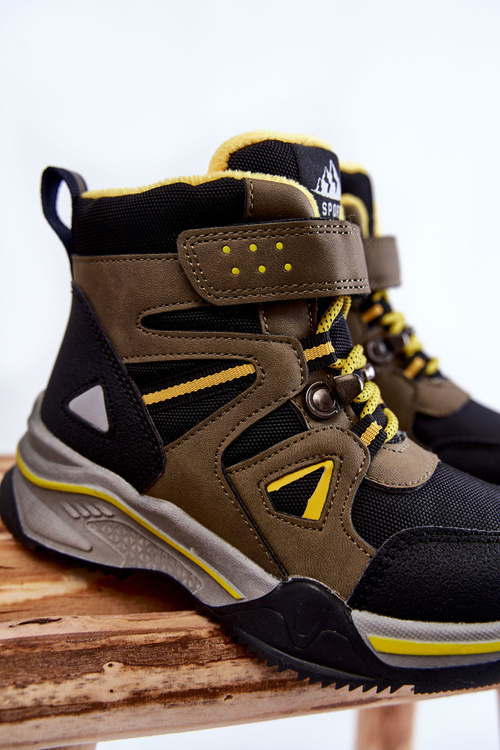 Dětské botičky Trappers vyhřívané vlnou Khaki Marco