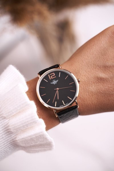 Dámske hodinky Michael John Black Pink Gold