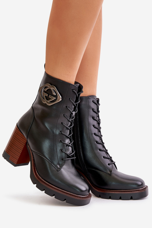 Zateplené Dámske Čižmy Na Opätku Čierne Vinceza 58359