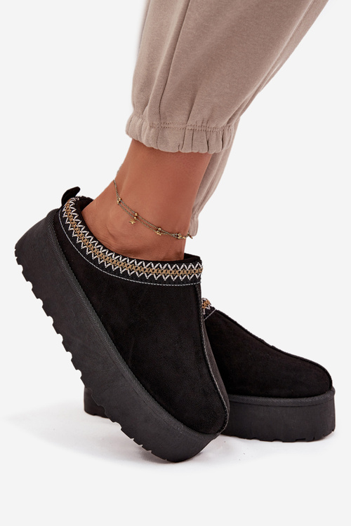 Dámske snehule s ozdobným vyšívaním Čierne Jenira