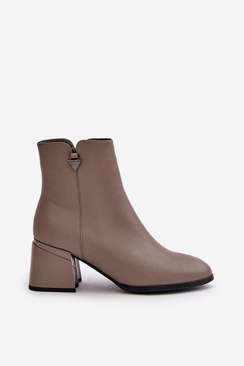 Elegantné Zateplené Dámske Topánky Z Prírodnej Kože Béžové Vinceza 77106