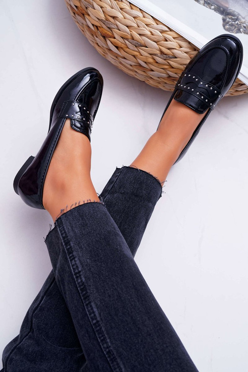 Ženské lakované mokasíry Lordy Black Thenss