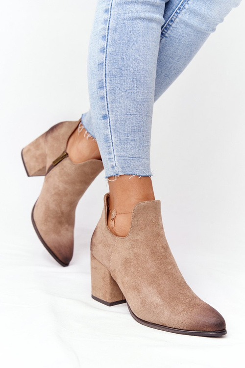 Topánky s výrezmi na Vincez Post 21-10558 béžová