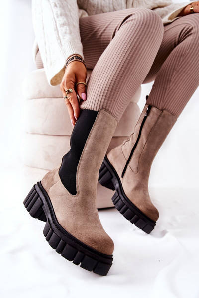 Kožené pracovní boty Laura Messi Světle Béžové 2421