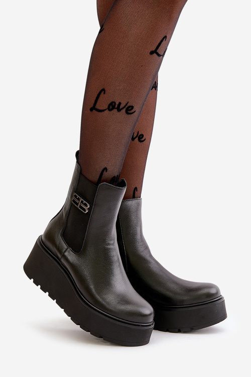 Zazoo 60498 Dámske Chelsea Topánky Na Platforme A Klíne Čierne