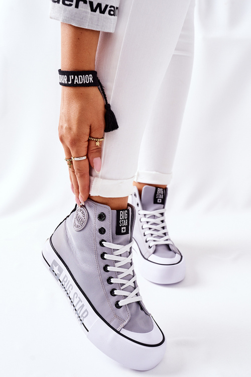 Vysoké tenisky na šedej platforme Big Star II274016