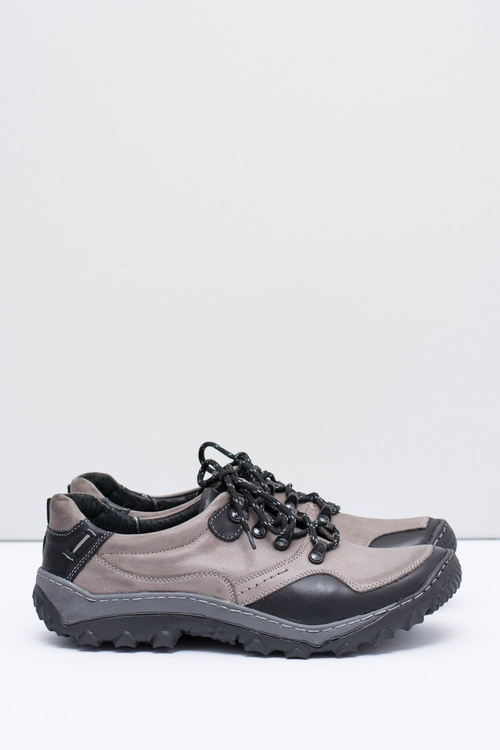 Pánské trekové boty šedé kožené Filippo