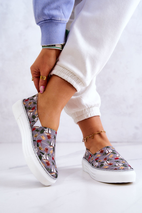 Dámské tenisky nazouvací Memory Foam Big Star JJ276015 šedé