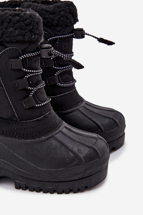Zateplené detské snehové topánky na zips Big Star OO374073 Čierne