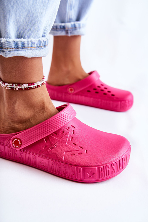 Dámské světlé pantofle Big Star II275007 fuchsie