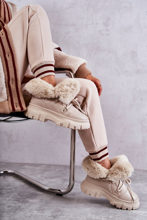 Teplé boty Trappers Béžové Charles