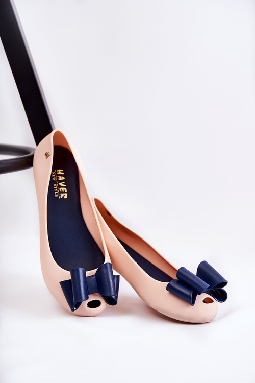 Dámské Gumové Baleríny S Mašlí béžove Florret