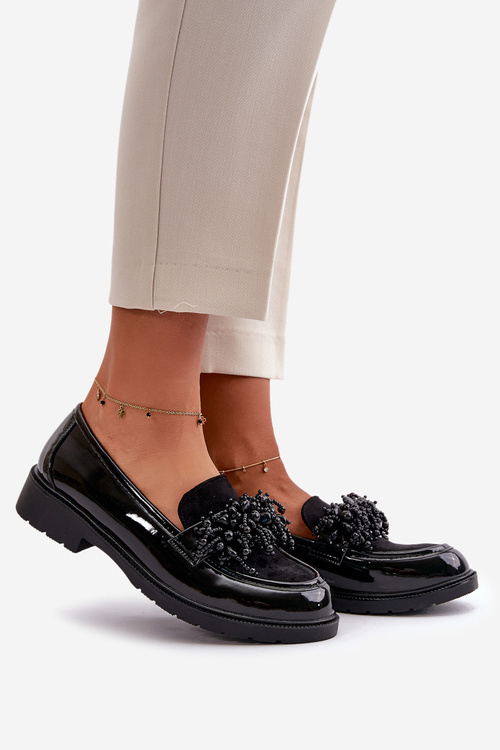 Dámské Lakované Mokasíny S.Barski HY42-369 Černé