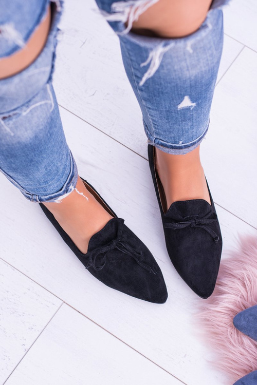 Lu Boo Black Ballerinas v Spitz Lordy Suede Feliciano
