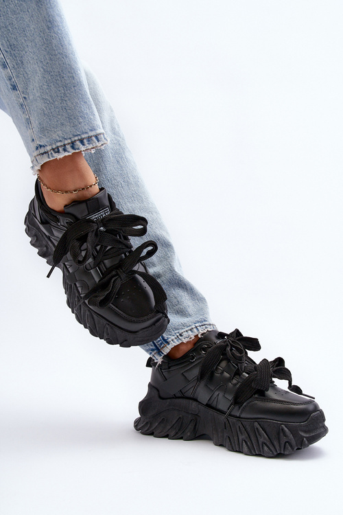 Dámské tenisky na masivní podrážce černé Ellerai