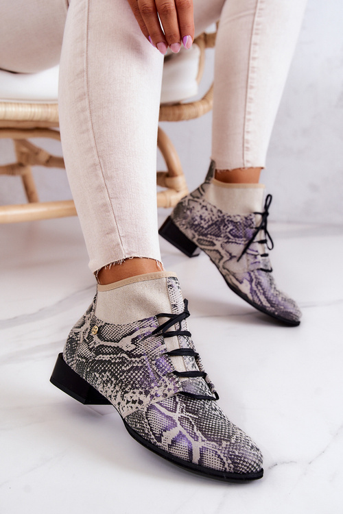 Dámské kozačky Suede Snake Maciejka 04744-03 Béžové