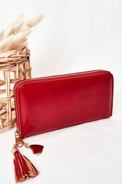 Velká Dámská Peněženka S Přívěskem Červená