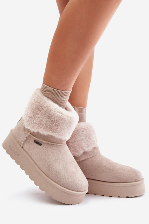 Sněhule na platformě s kožíškem Big Star OO274A107 Světle béžové