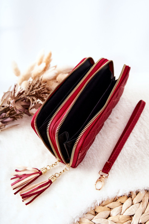 Veľké prešívané portfólio pre červené posúvače