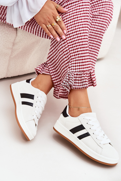 Dámské Sportovní Sneakersy Z Eko Kůže Bílé Ravina