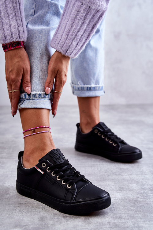 Nízke dámske kožené tenisky Big Star KK274006 čierna