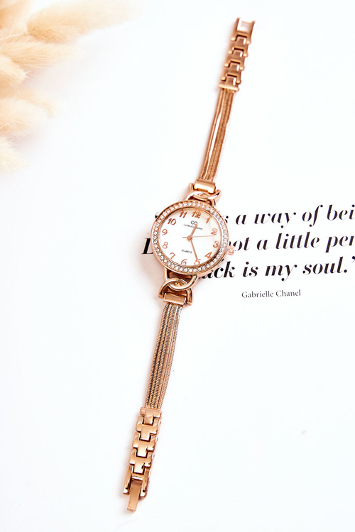 Dámské analogové hodinky Giorgio & Dario s kubickými zirkony v růžovém zlatě