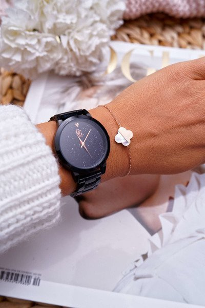 Dámsky náramok na reťazovom ružovom zlate Clover Millow