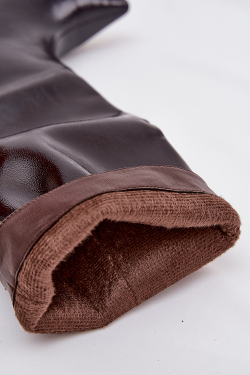 Lakované dámske čižmy na nízkom podpätku Bordeaux Mireva