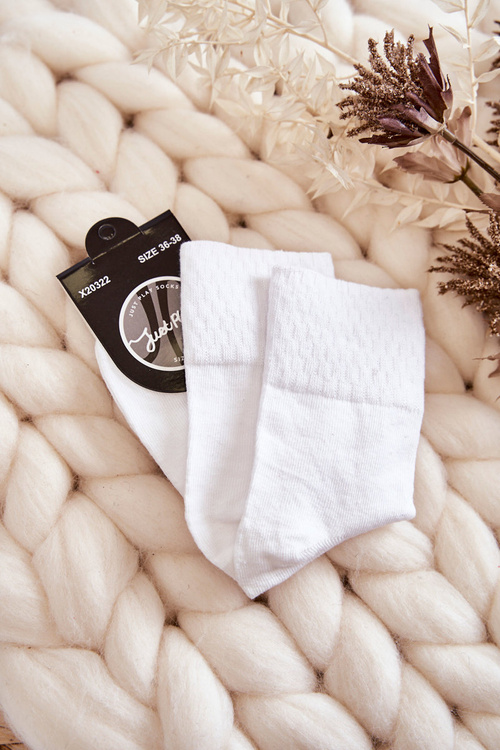 Dámske bavlnené biele ponožky