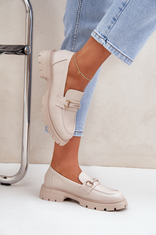 Klasické Dámské Mokasíny Z Eko Kůže Béžové Savethira