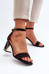 Čierne semišové sandále na opätku Pholia