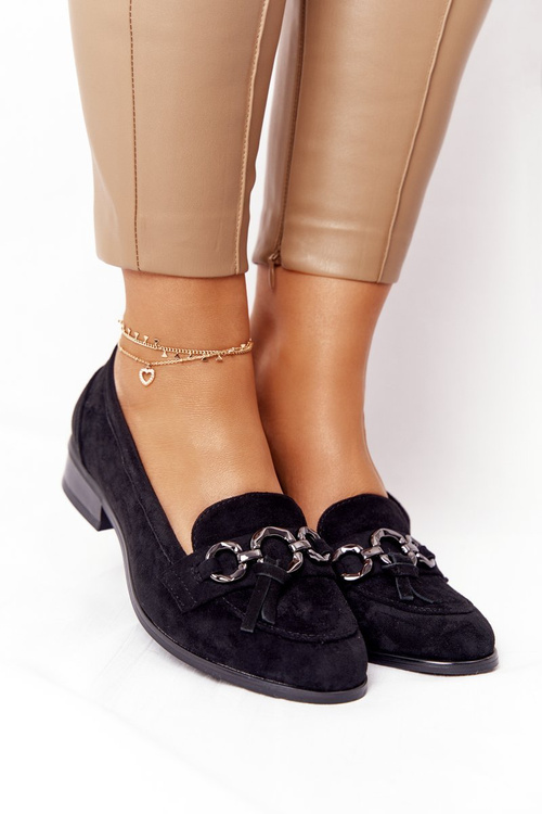 Elegantné ženské vinceza moklane 10585 semišový čierny