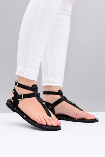 Lu Boo Dámske sandále čierne flip -flops achilla gladiátors