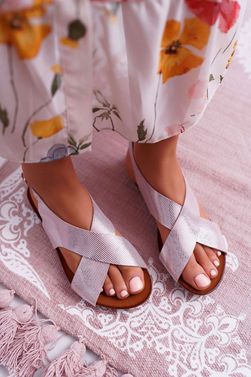 Dámske ploché sandále Laura Messi Pink 1960