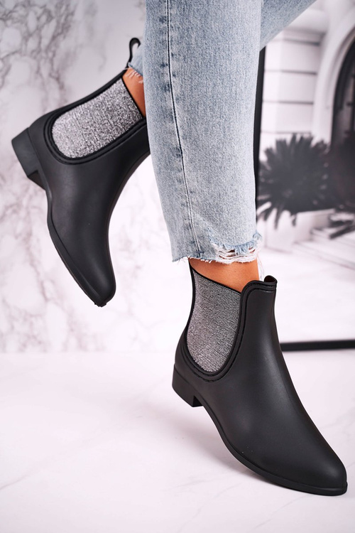 Dámské gumáky černé Stříbrné Jodhpur Answear