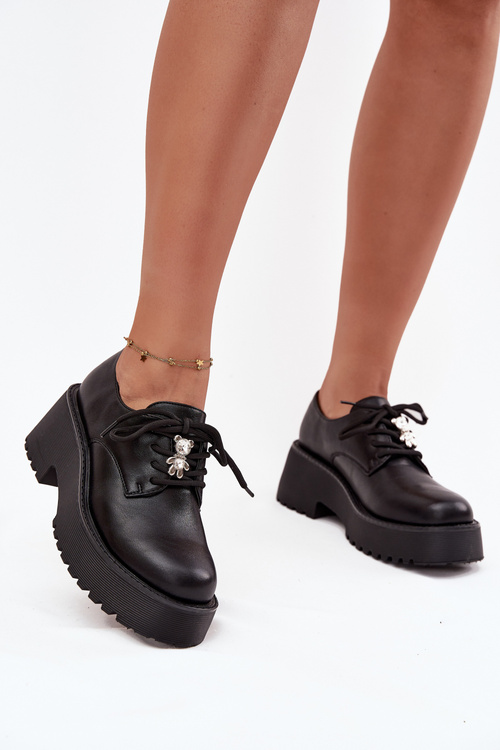 Dámské polobotky s přezkou ekokůže černé Laurea