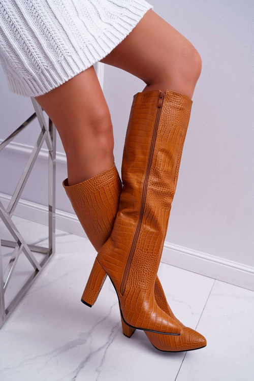 Dámske topánky na stĺpiku Snake Skin Camel Aduan