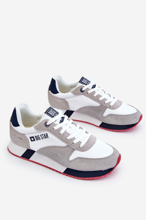 Memory Foam System Pánské sportovní boty Big Star LL174160 Bílá a šedá